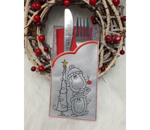 Stickdatei - Pinguine mit Tannenbaum